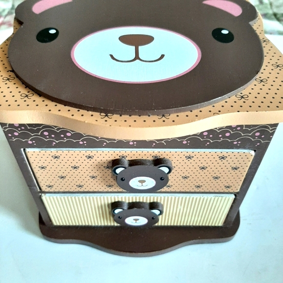 Girl's Bear Wooden Jewelry Box - Picture 10 of 10